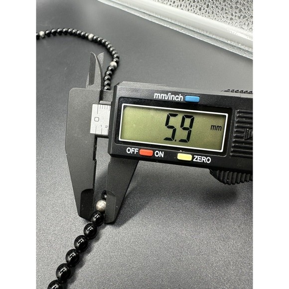 Vintage 925 Sterling Silver Black Tourmaline Necklace 32” 41g - Picture 5 of 6